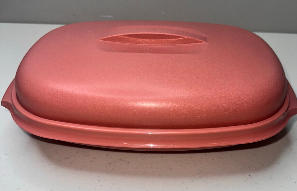 Vintage Tupperware Microwave Food Steamer 6 Cup Dusty Pink 3-Piece 1273-3